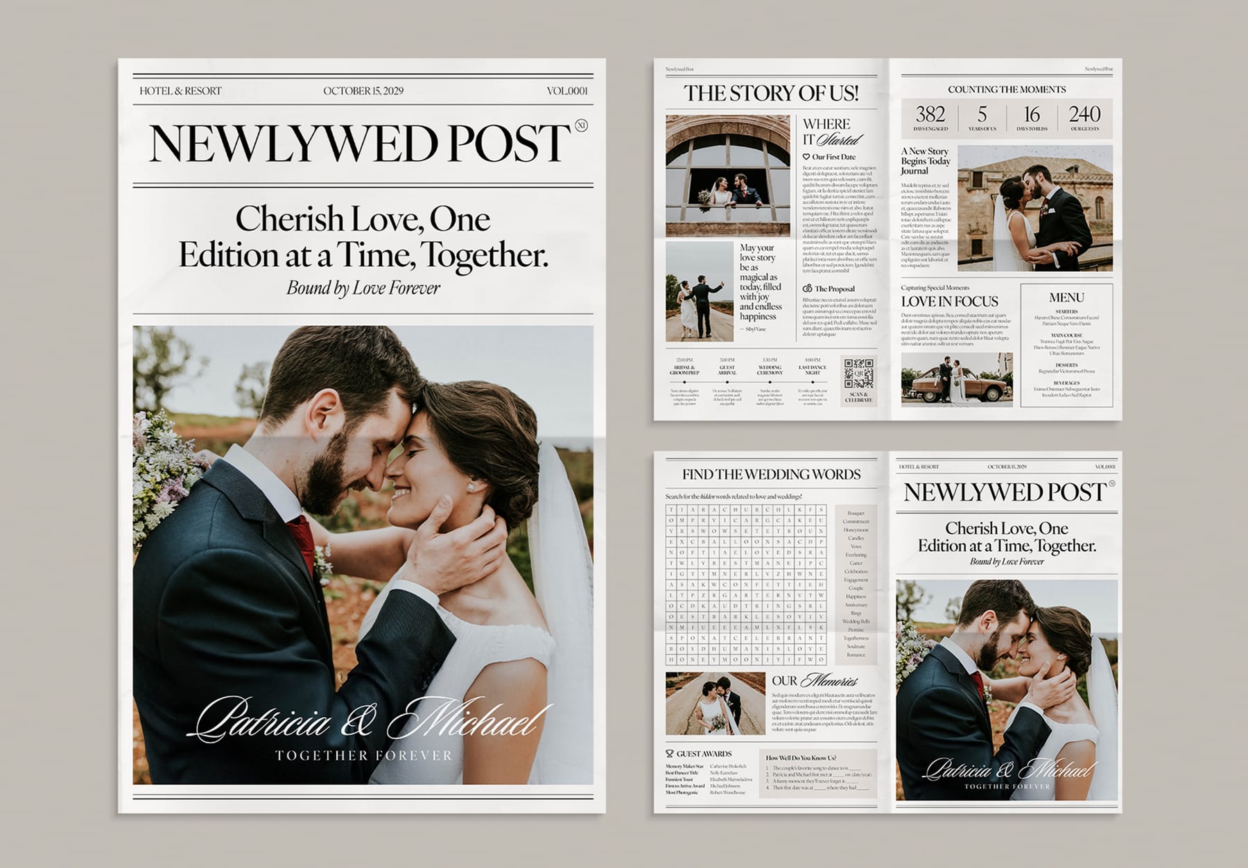 Wedding Newspaper Template (Edition IV) — newspaper template preview