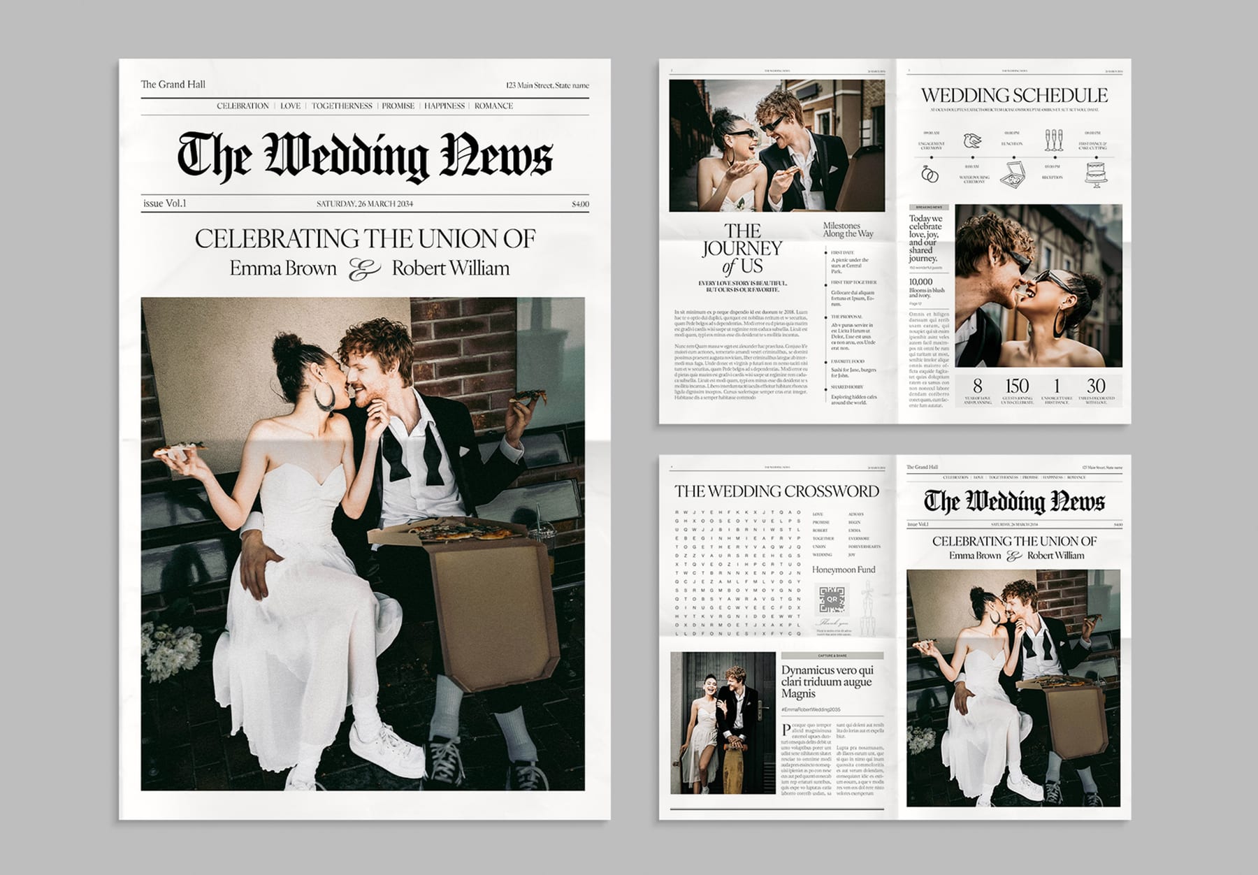 Wedding Newspaper Template (Edition II) — newspaper template preview