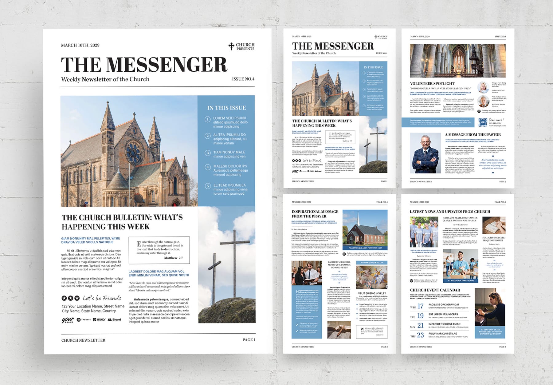 Church Newsletter Template (Edition II) — newspaper template preview