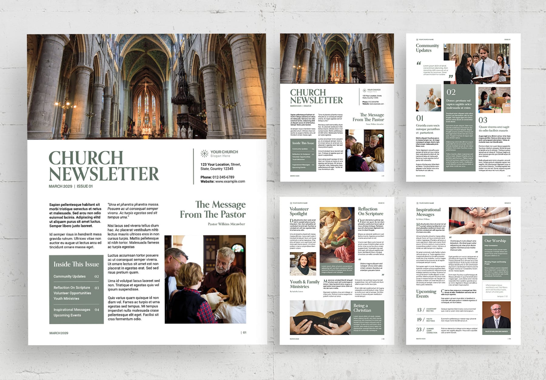 Church Newsletter Template (Edition III) — newspaper template preview