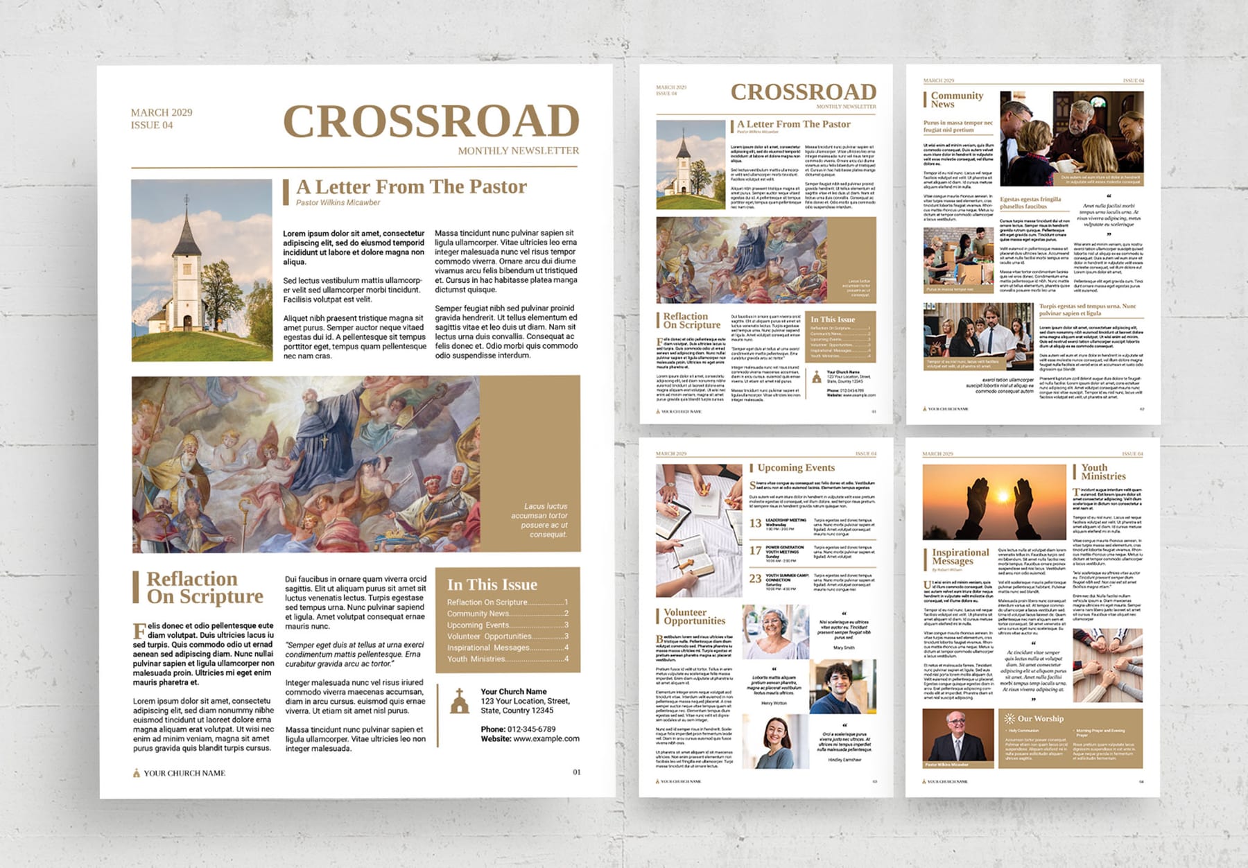 Church Newsletter Template (Edition IV) — newspaper template preview