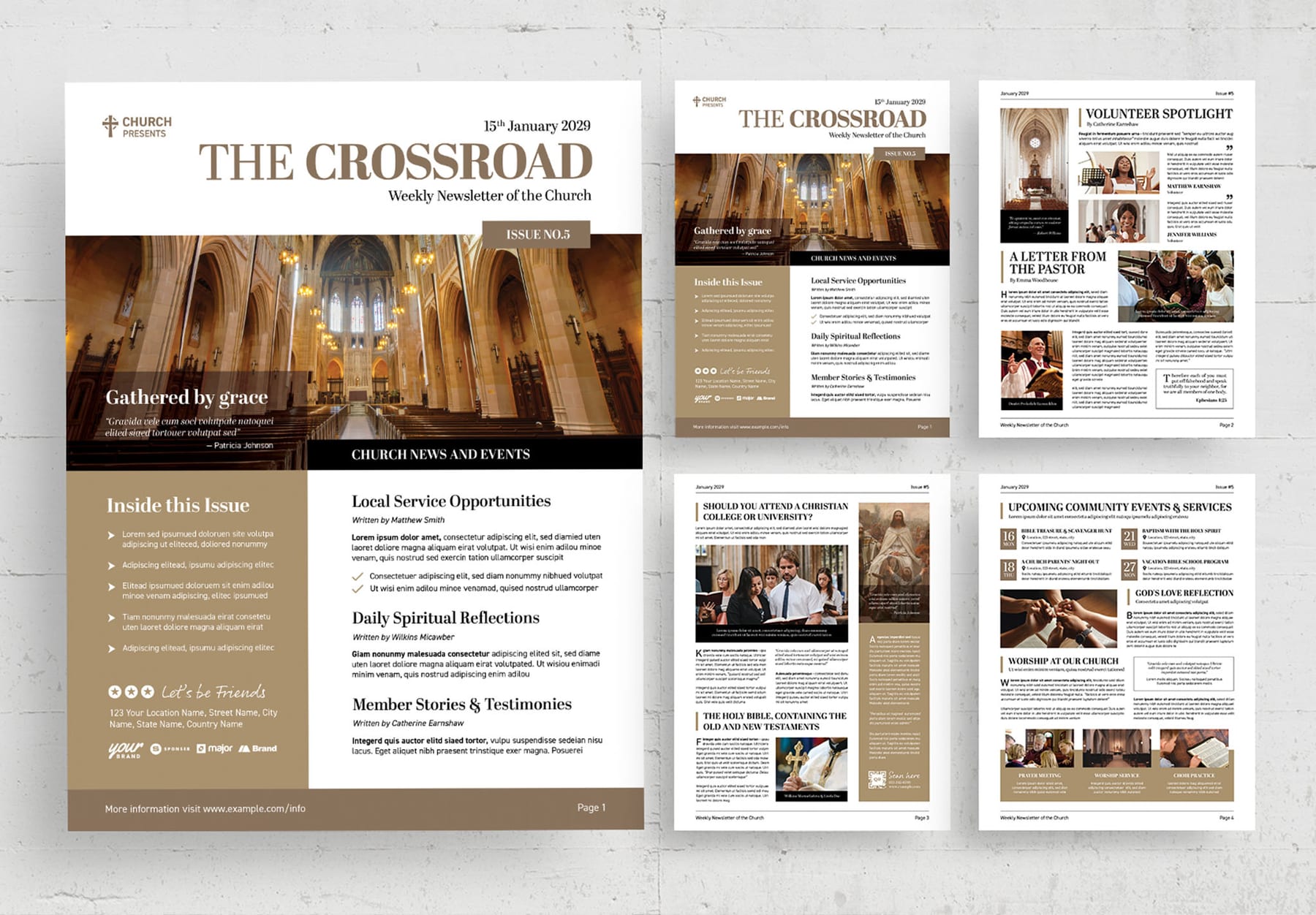 Church Newsletter Template (Edition V) — newspaper template preview