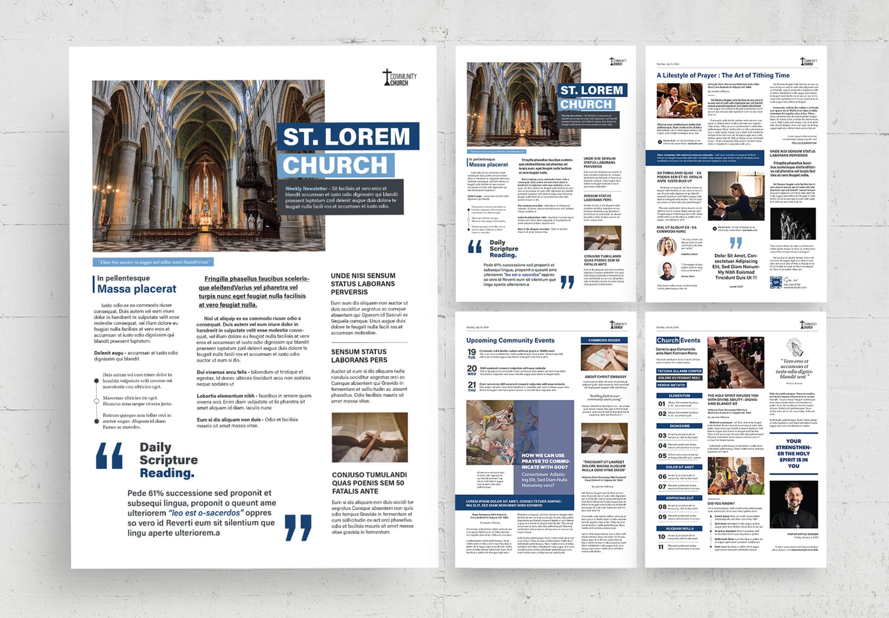 Church Newsletter Template (Edition VI) — newspaper template preview