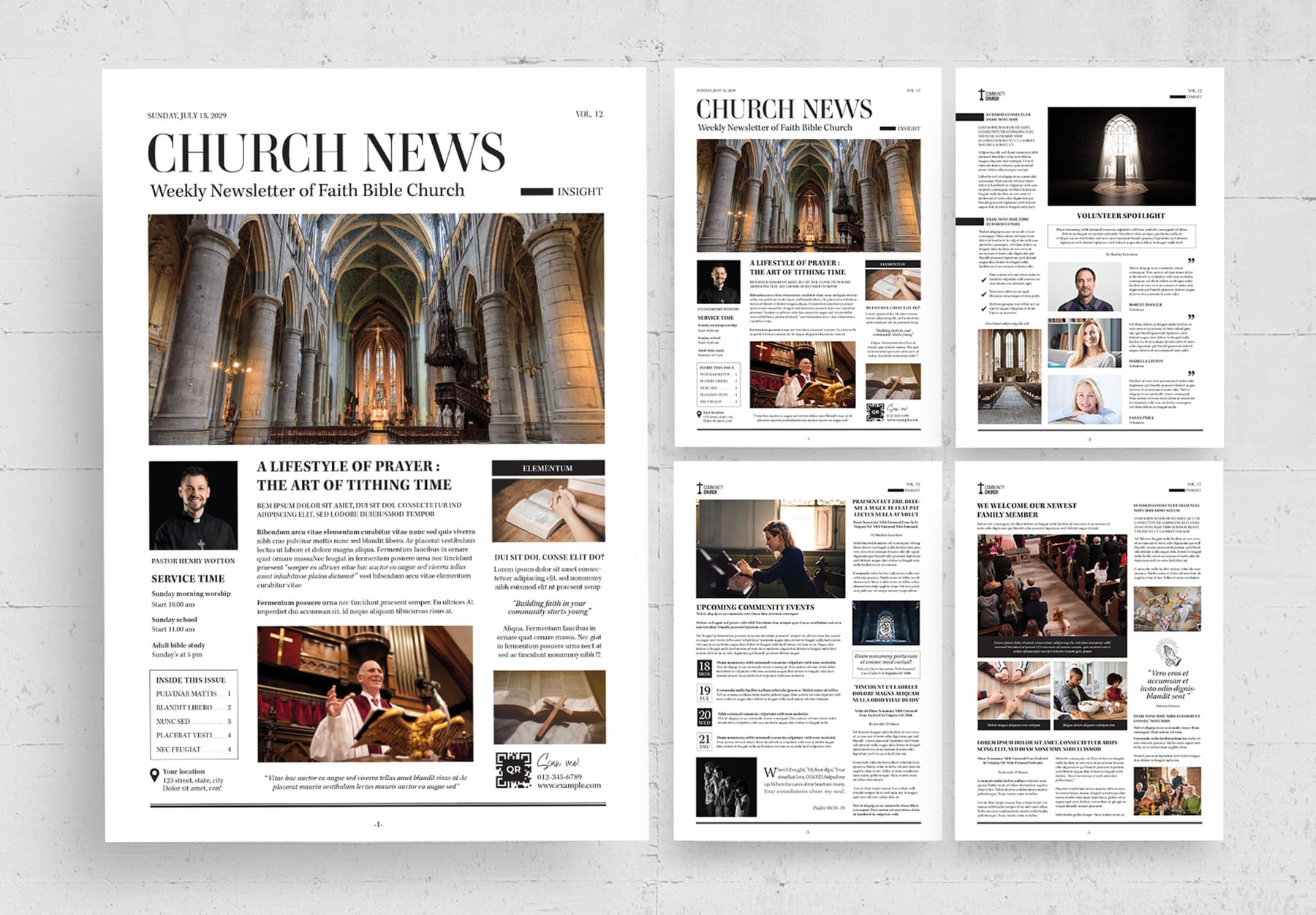 Church Newsletter Template (Edition VII) — newspaper template preview