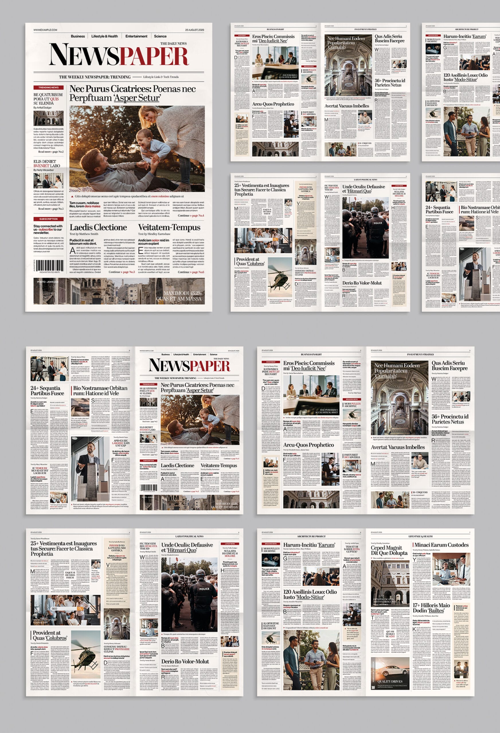 Classic Newspaper Template (Edition II) — full layout preview