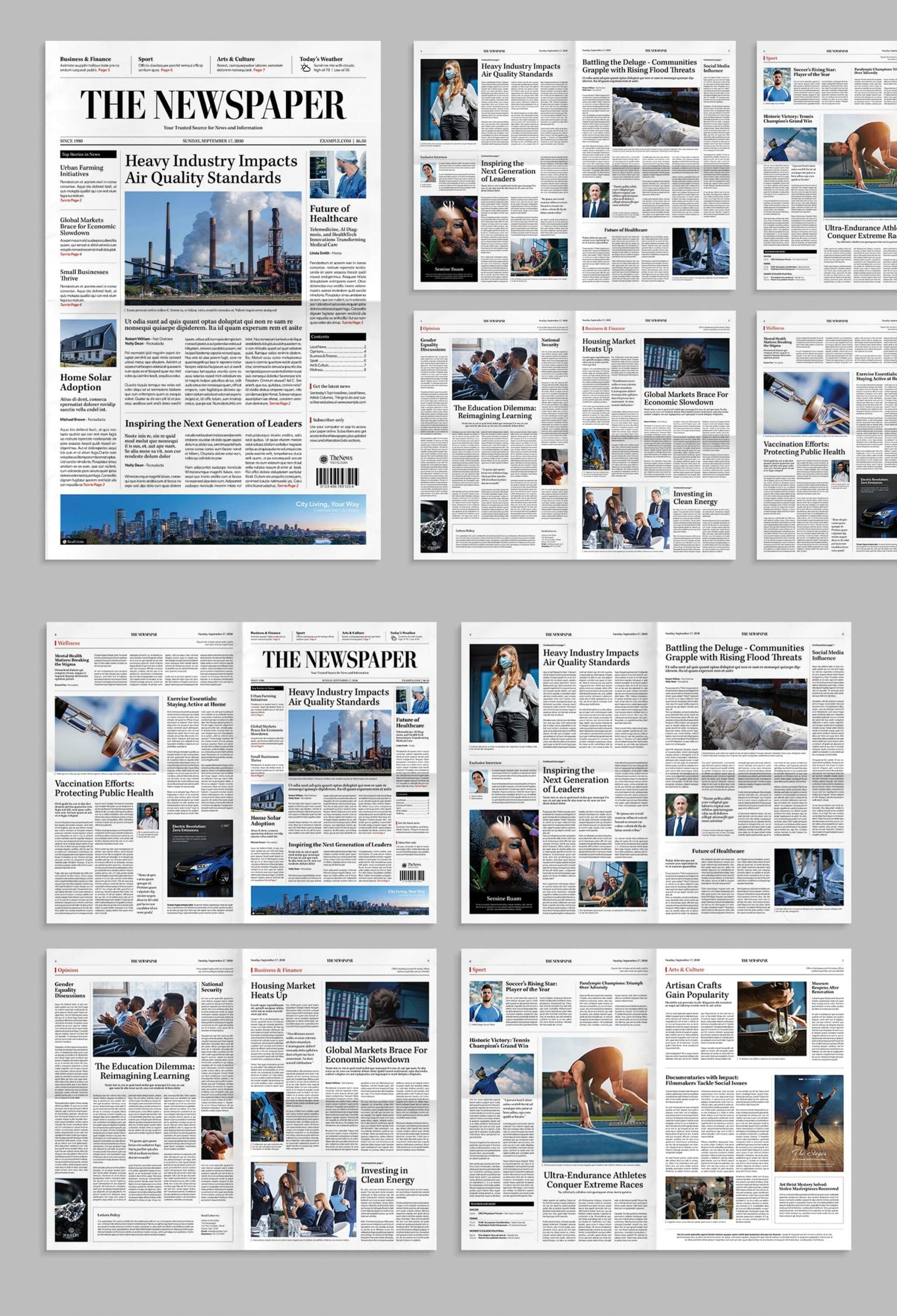 Classic Newspaper Template (Edition III) — full layout preview