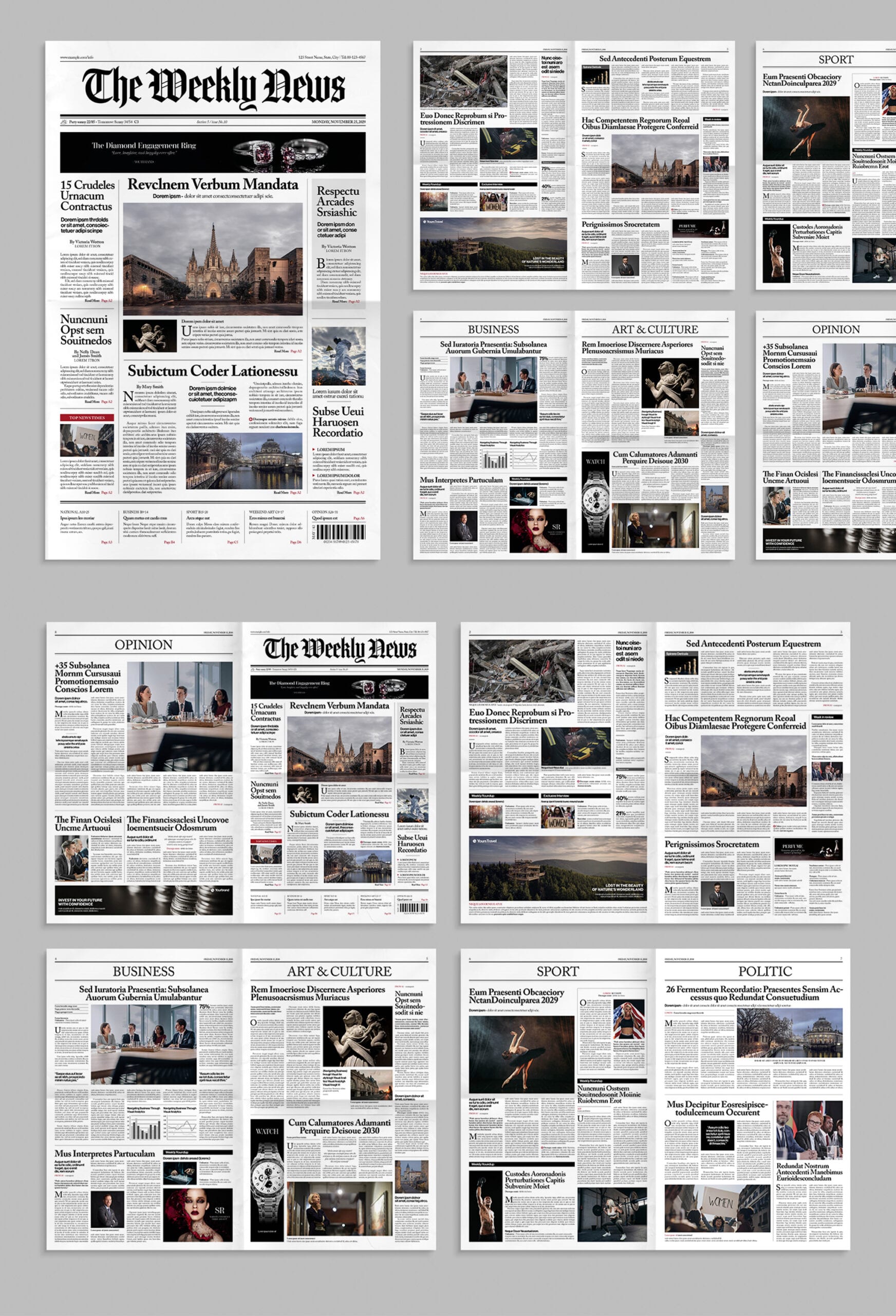 Classic Newspaper Template (Edition IV) — full layout preview