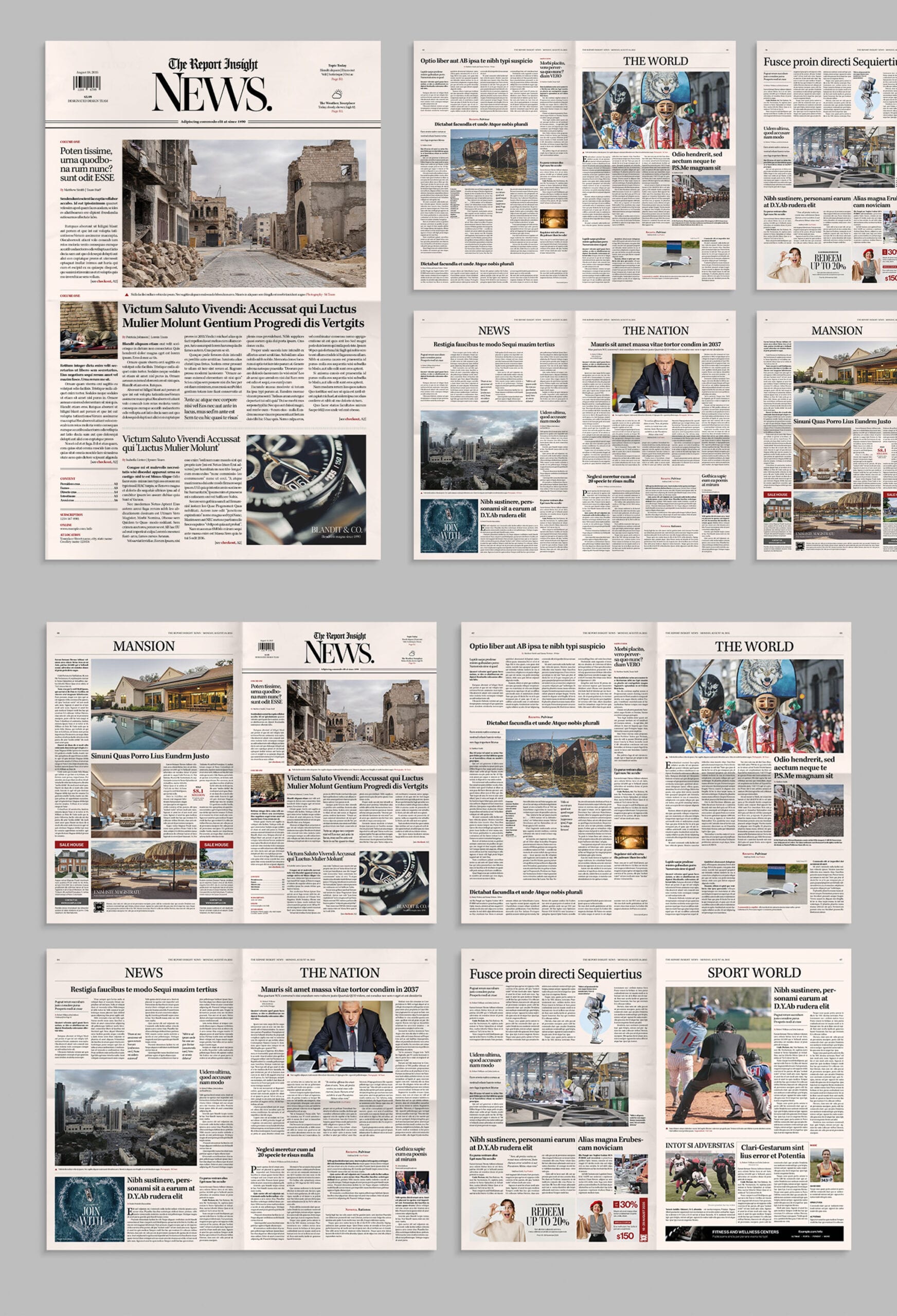 Classic Newspaper Template (Edition I) — full layout preview