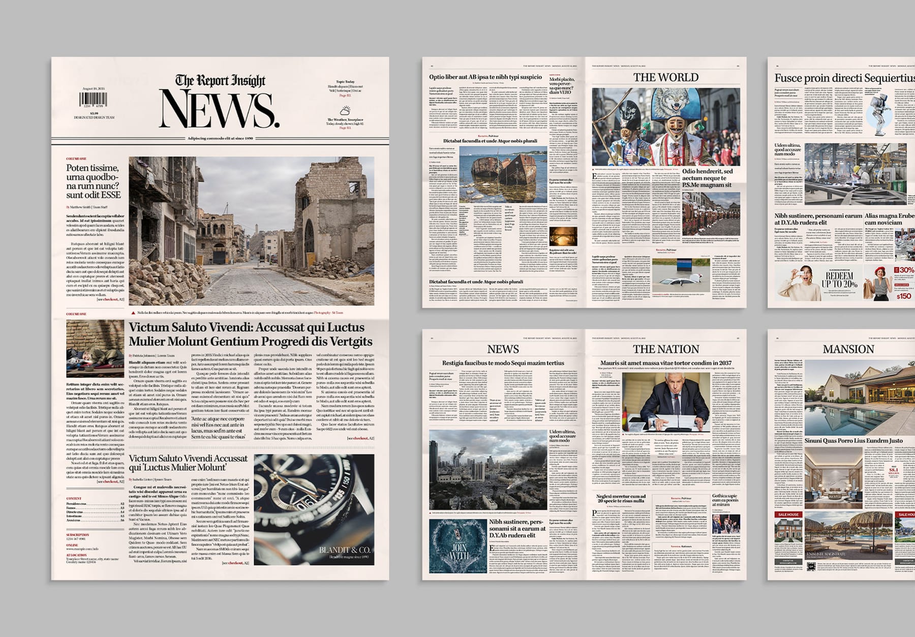 Classic Newspaper Template (Edition I) — newspaper template preview
