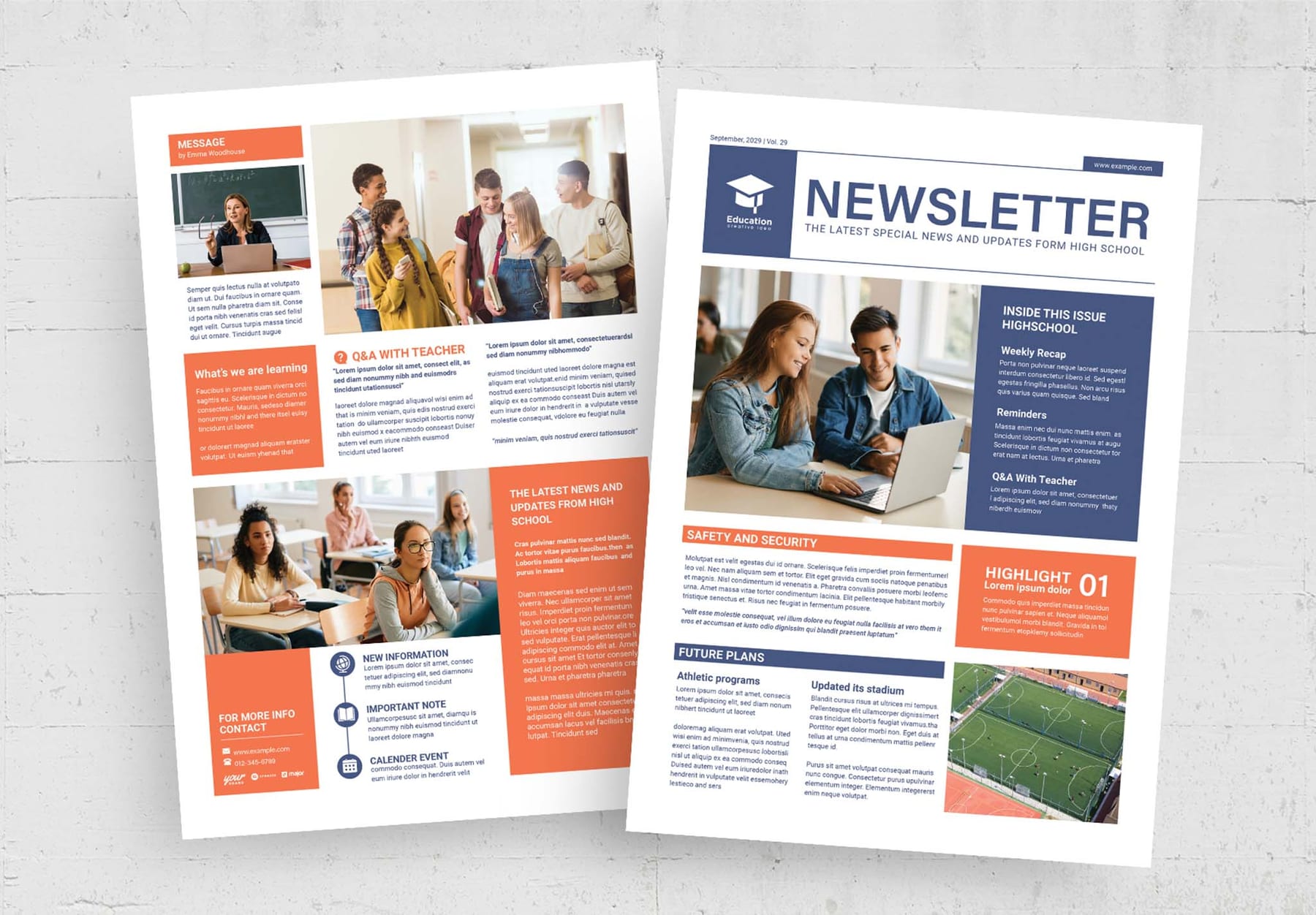 Education Newsletter Template — newspaper template preview