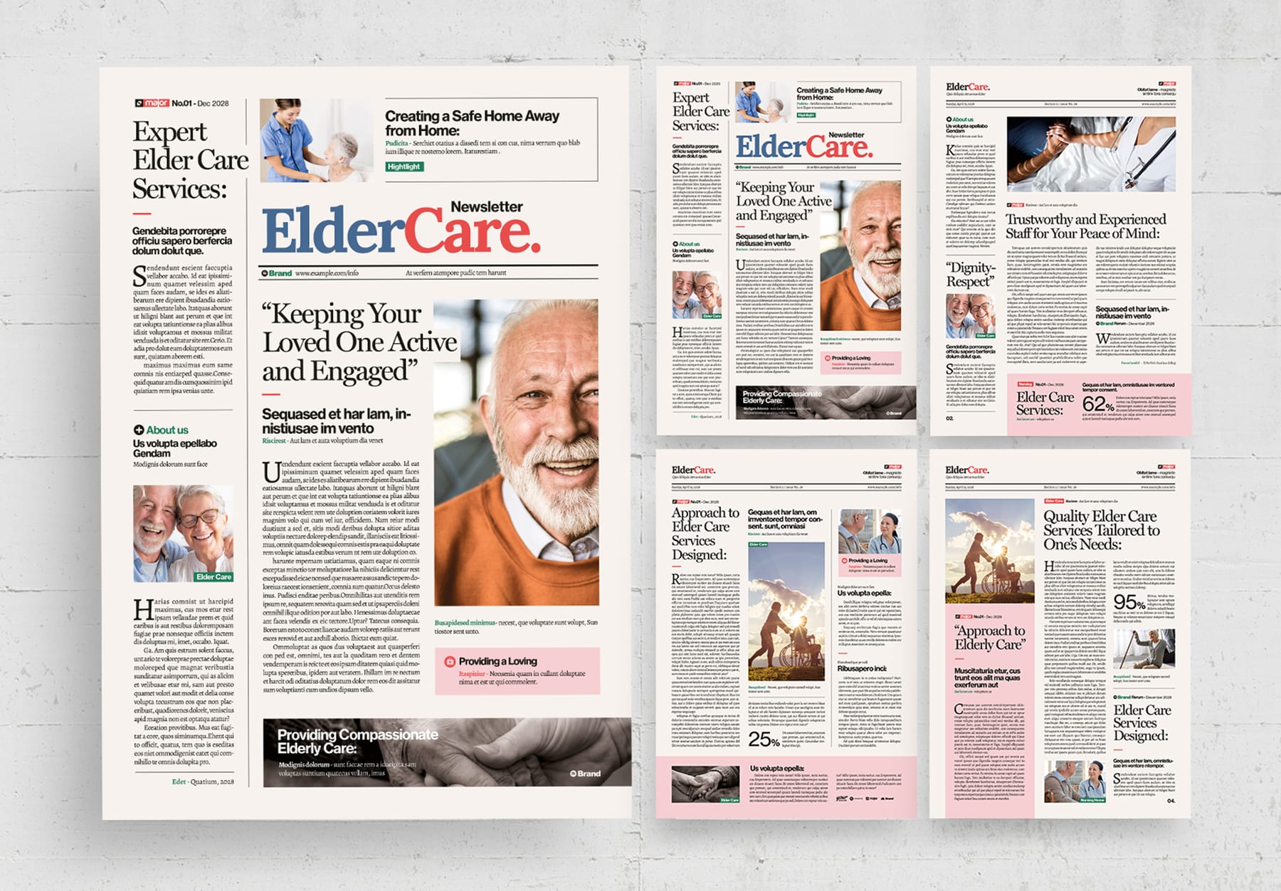 Elder Care Newsletter Template — newspaper template preview