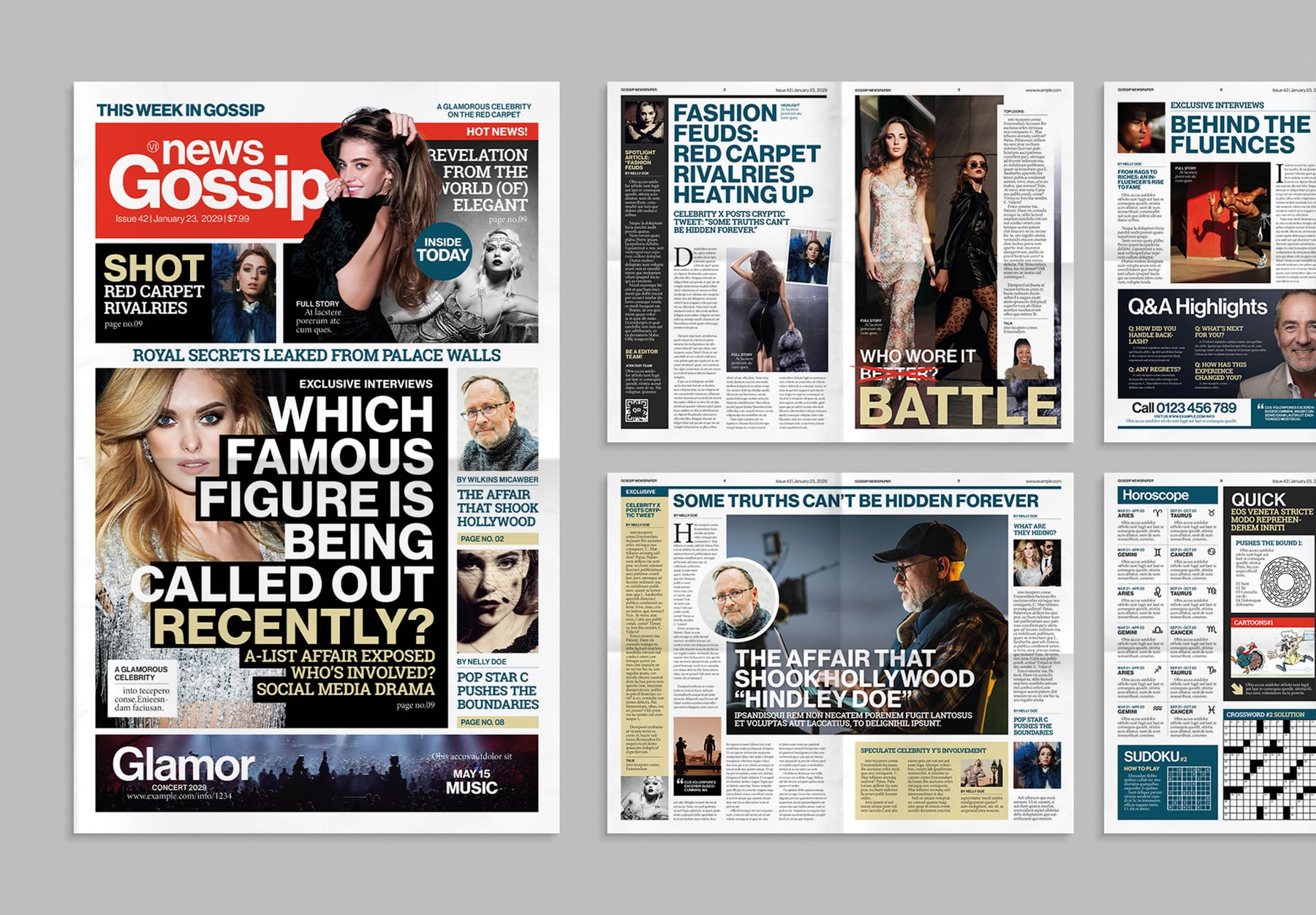 Gossip Newspaper Template — newspaper template preview