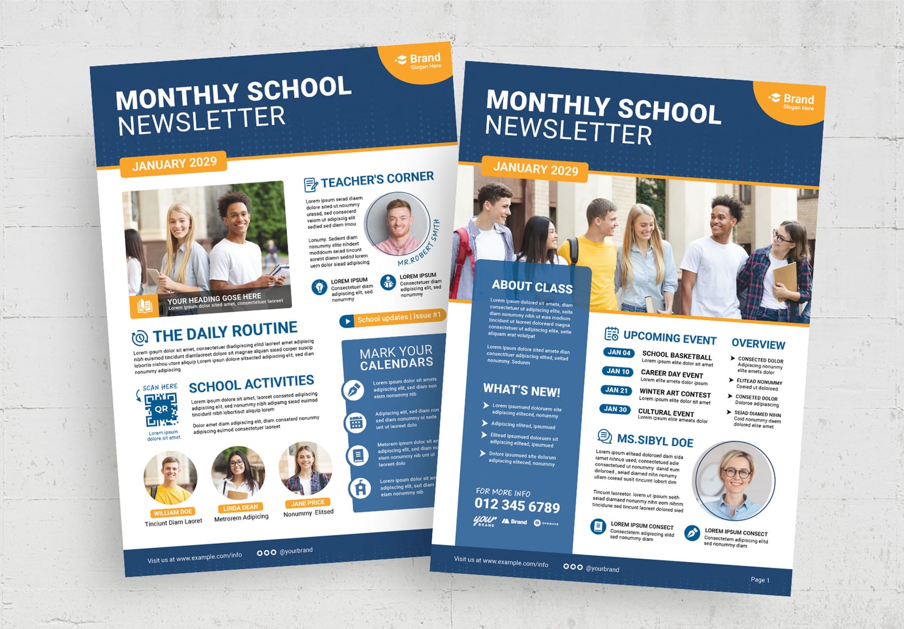 High School Newsletter Template (Edition II) — newspaper template preview