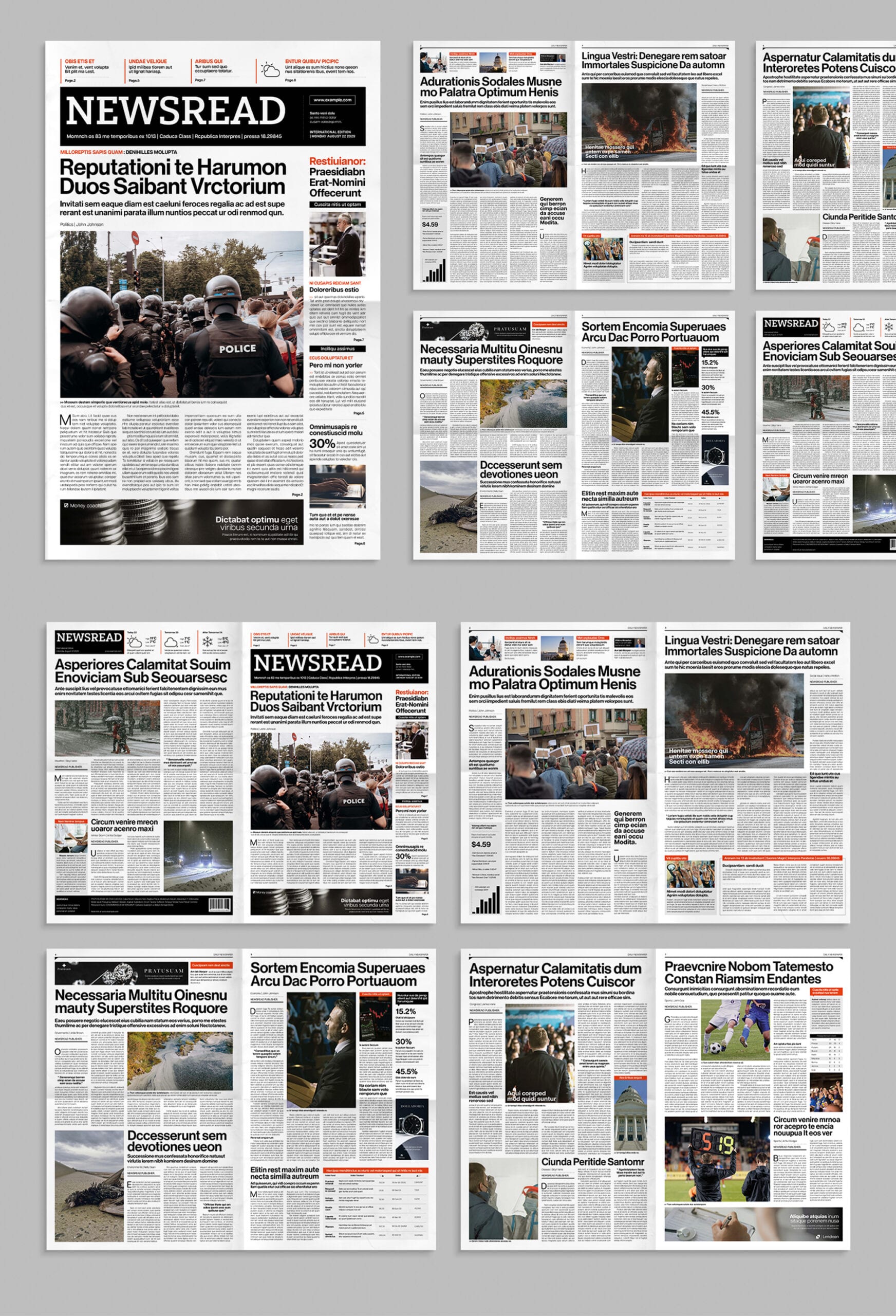 Modern Tabloid Newspaper Template — full layout preview