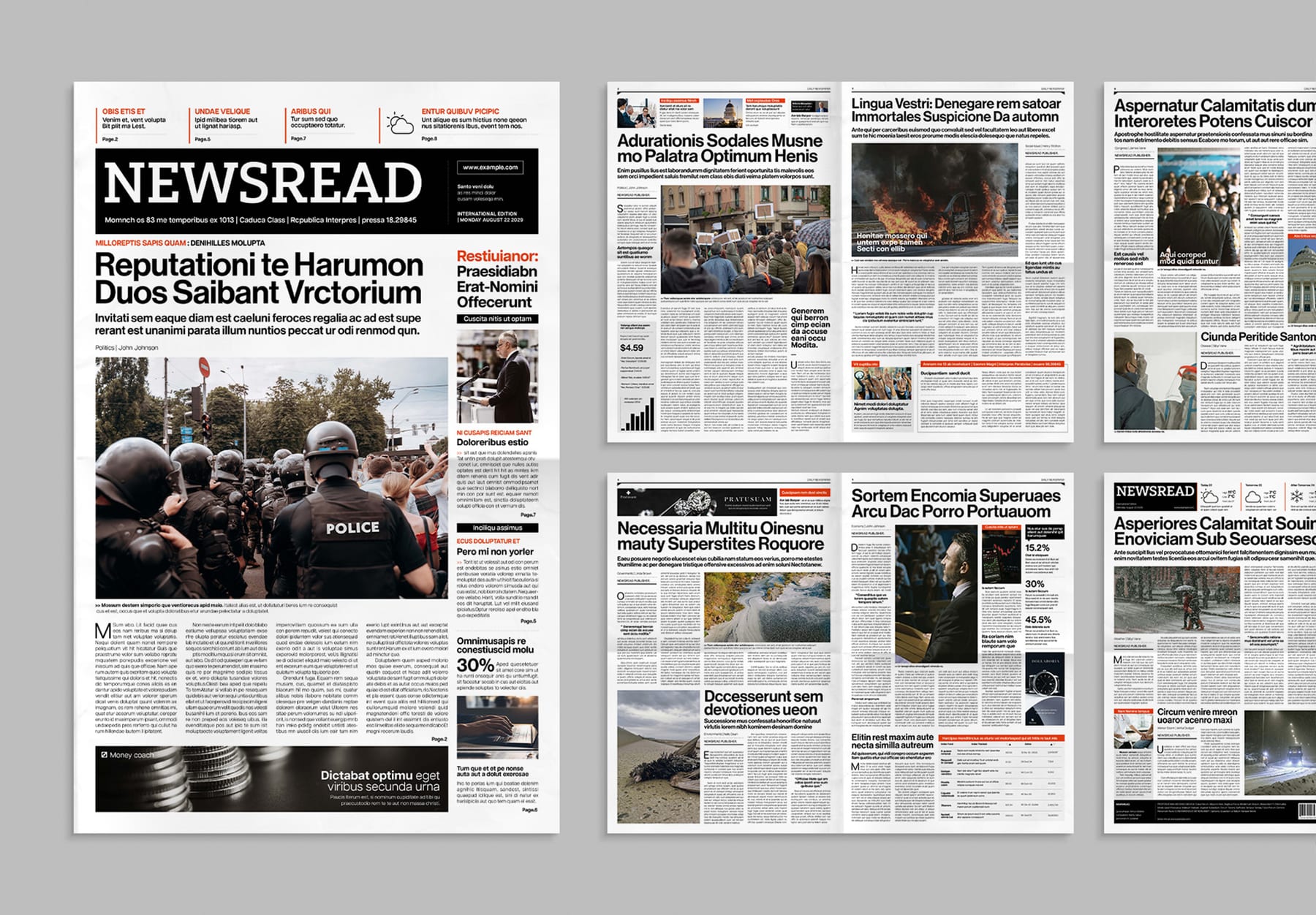Modern Tabloid Newspaper Template — newspaper template preview