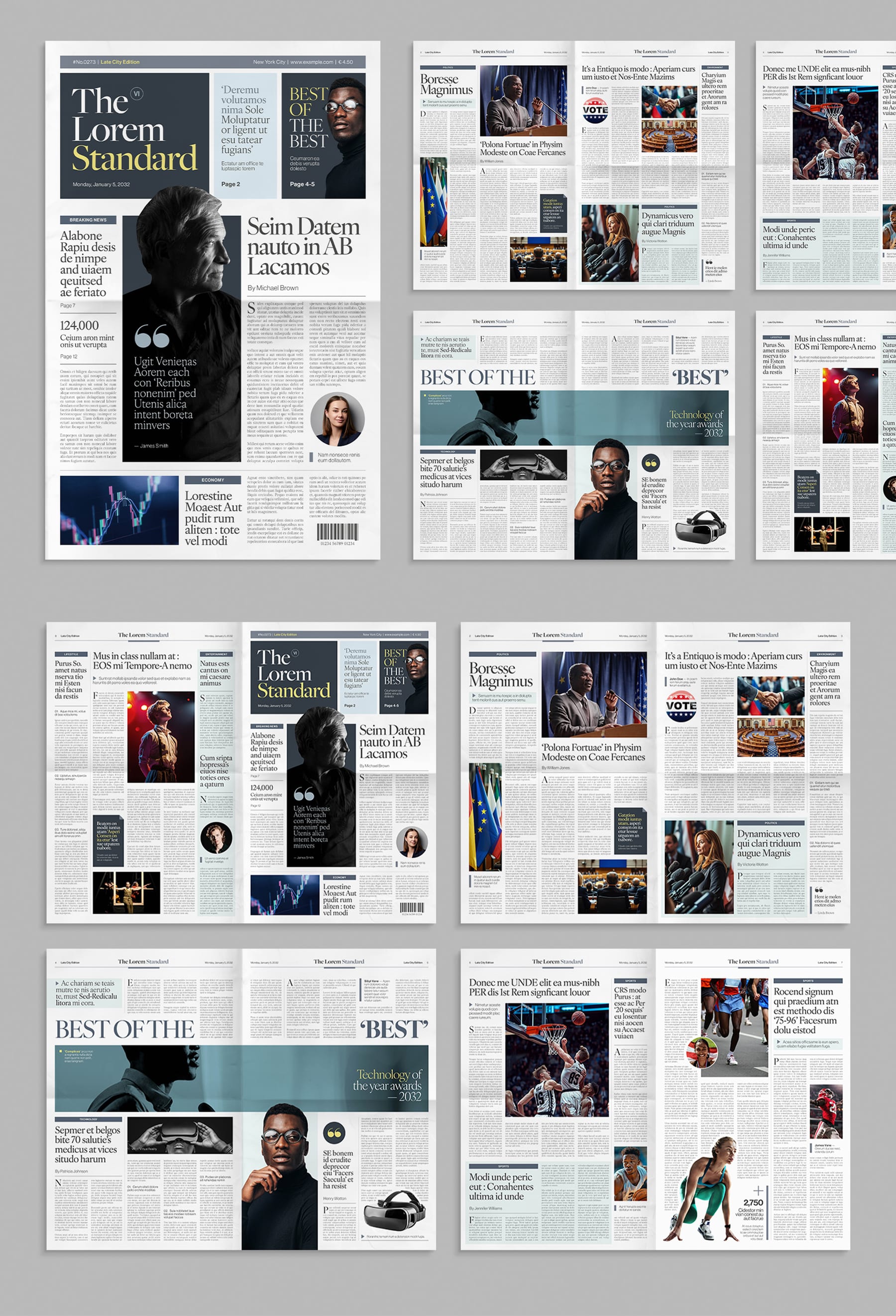 Newspaper Template (Edition III) — full layout preview