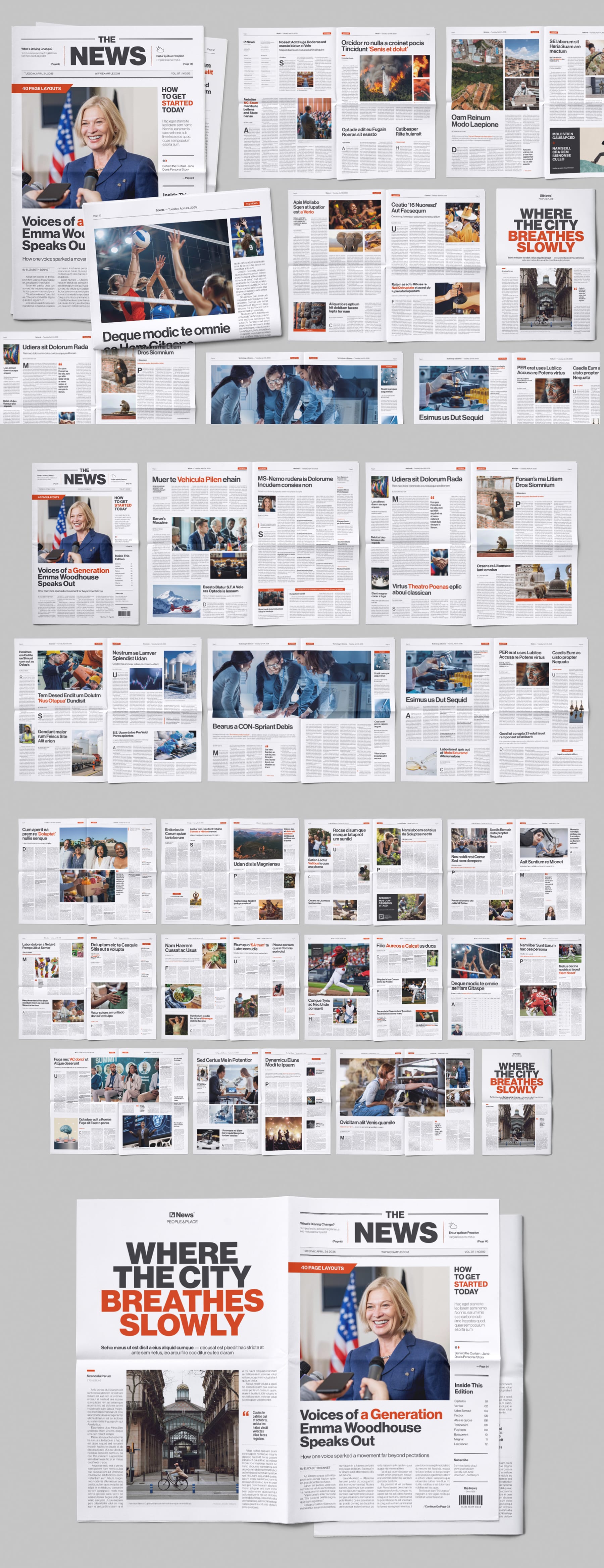 Newspaper Template (Edition IV) — full layout preview