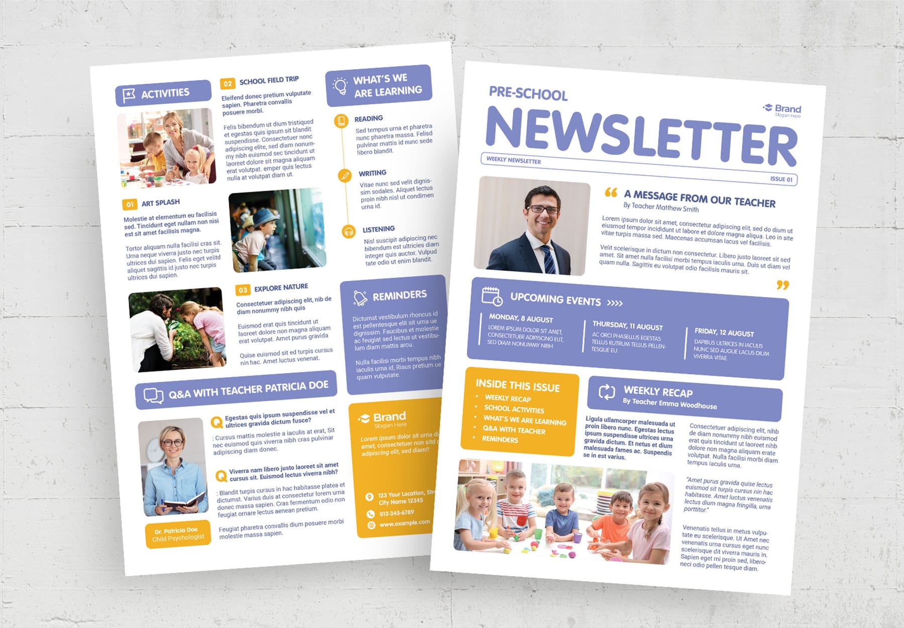 School Newsletter Template — newspaper template preview