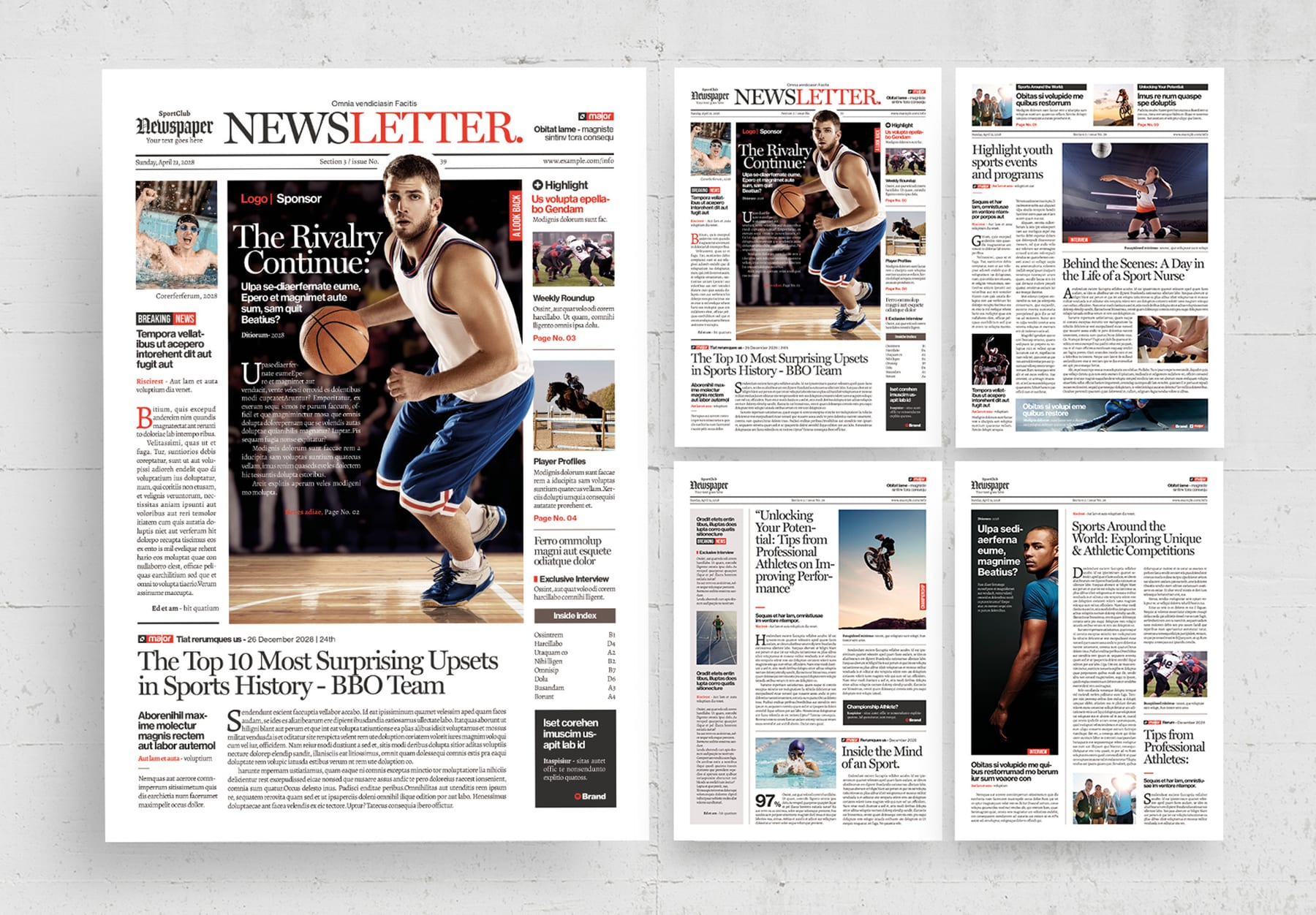Sports Newsletter / Newspaper Template — newspaper template preview