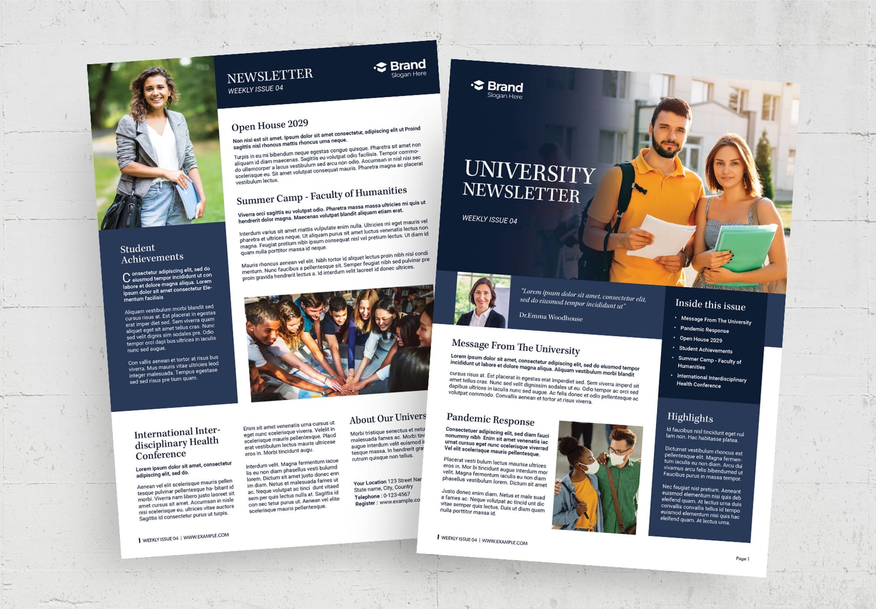 University Newsletter Template (Edition II) — newspaper template preview
