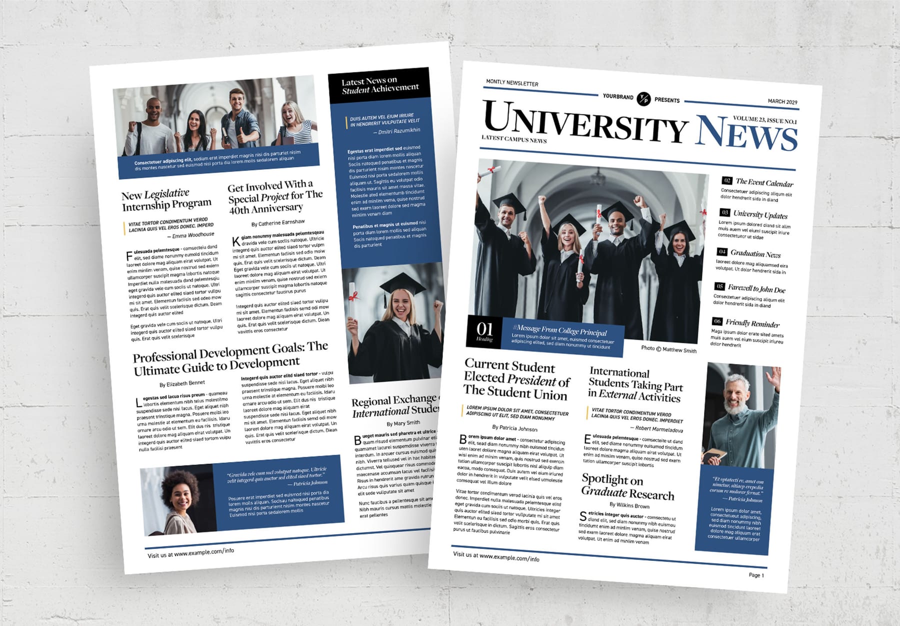 University Newsletter Template (Edition III) — newspaper template preview