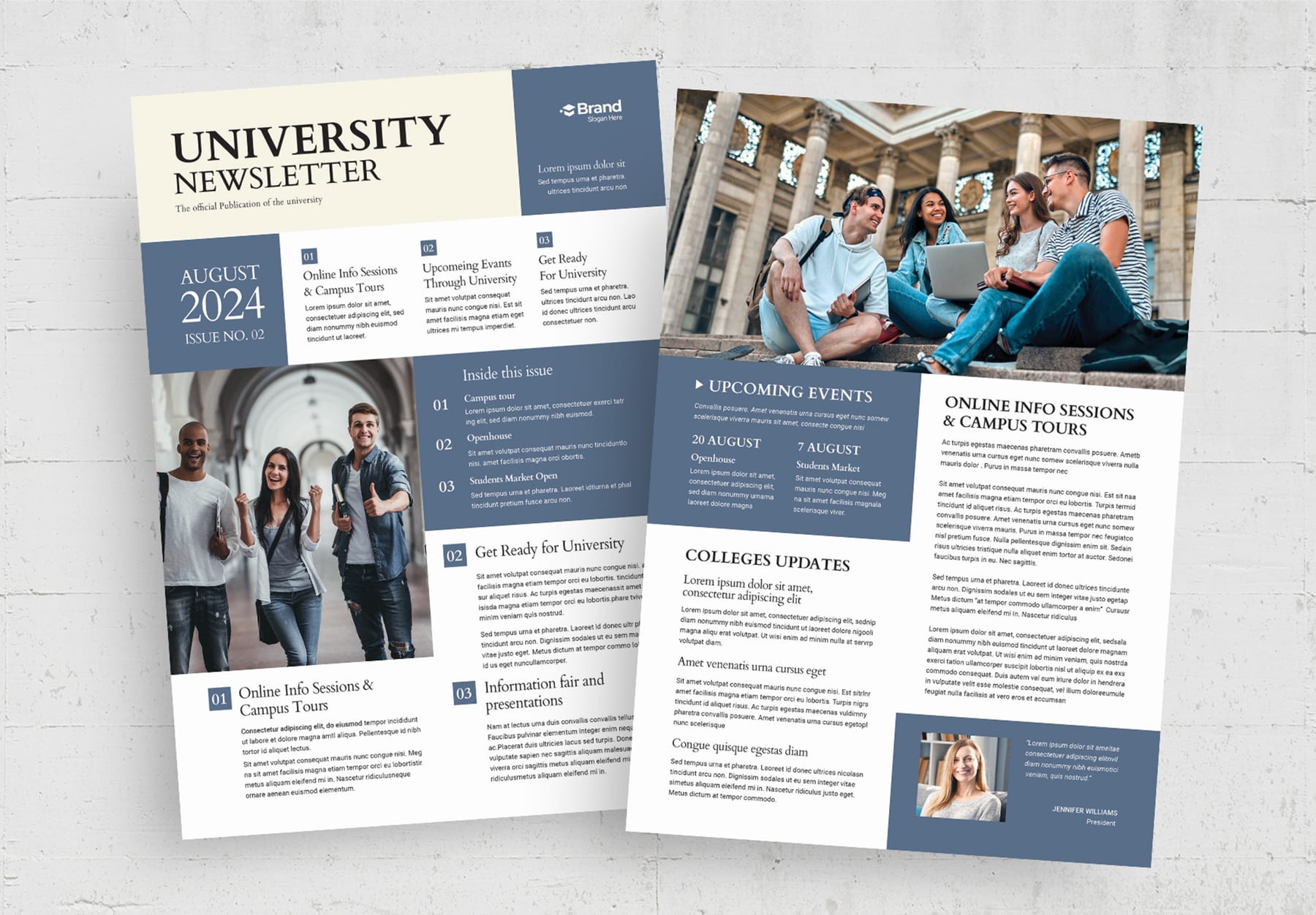 University Newsletter Template (Edition I) — newspaper template preview