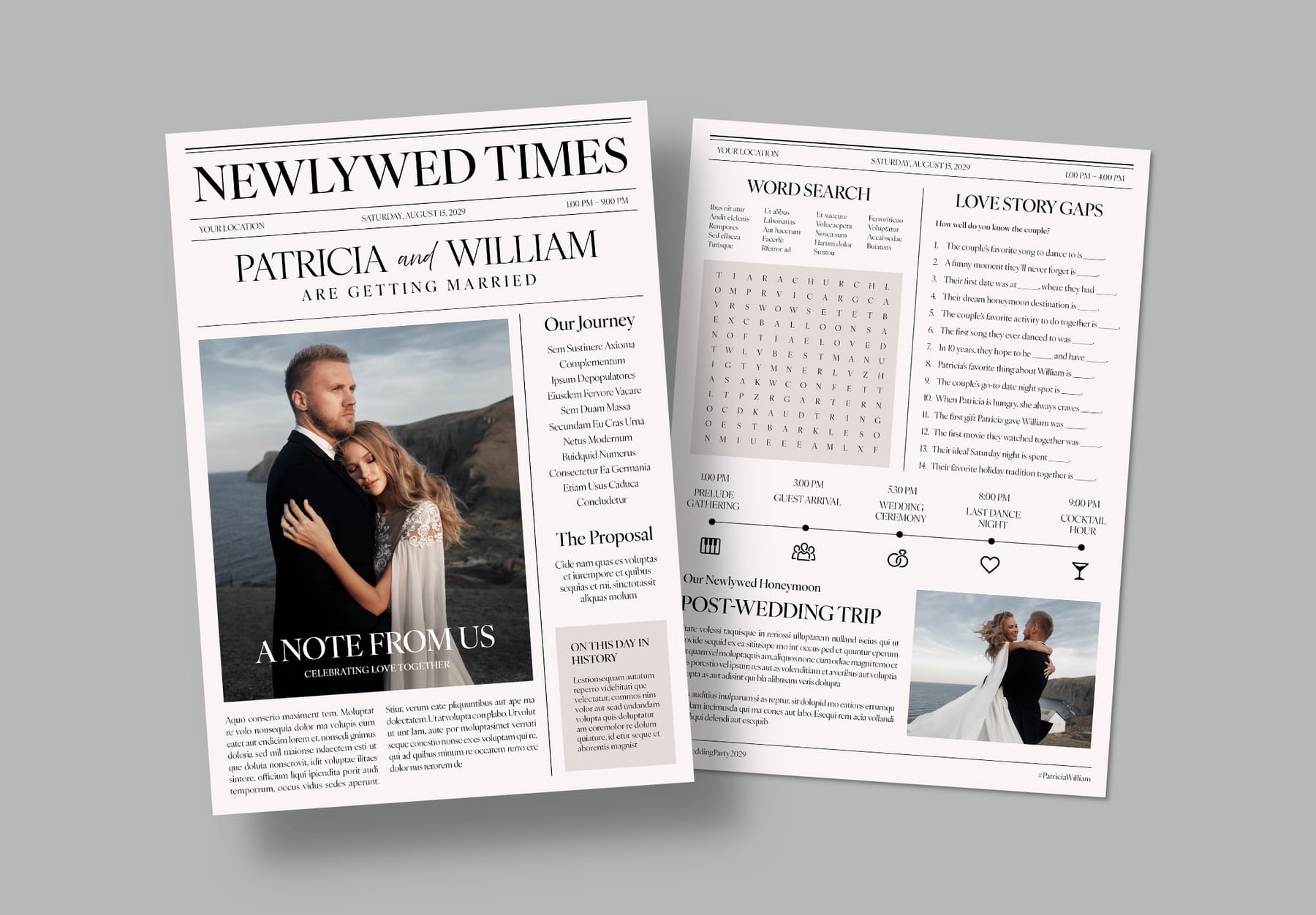 Wedding Newspaper Flyer Template — newspaper template preview