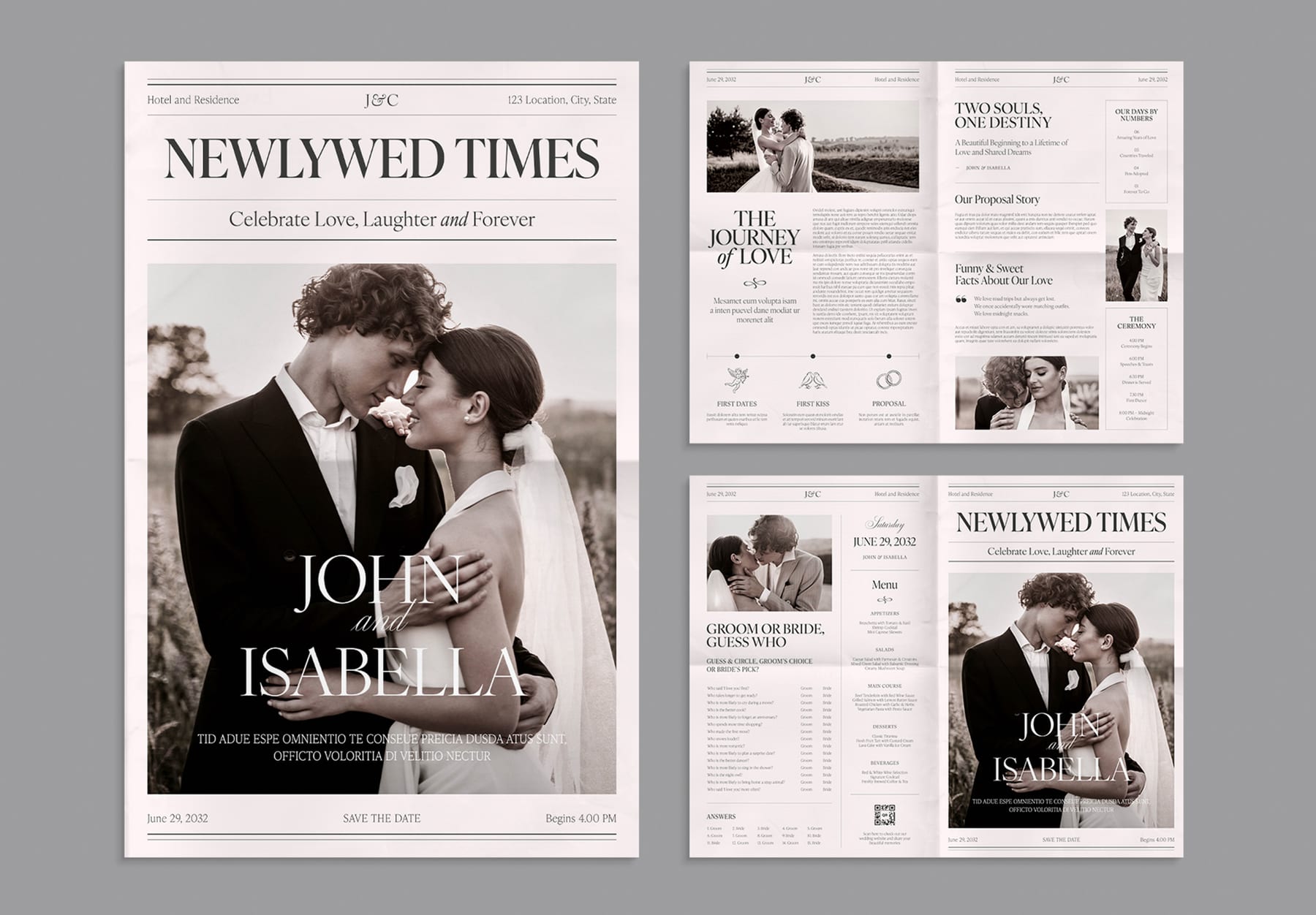 Wedding Newspaper Template (Edition III) — newspaper template preview