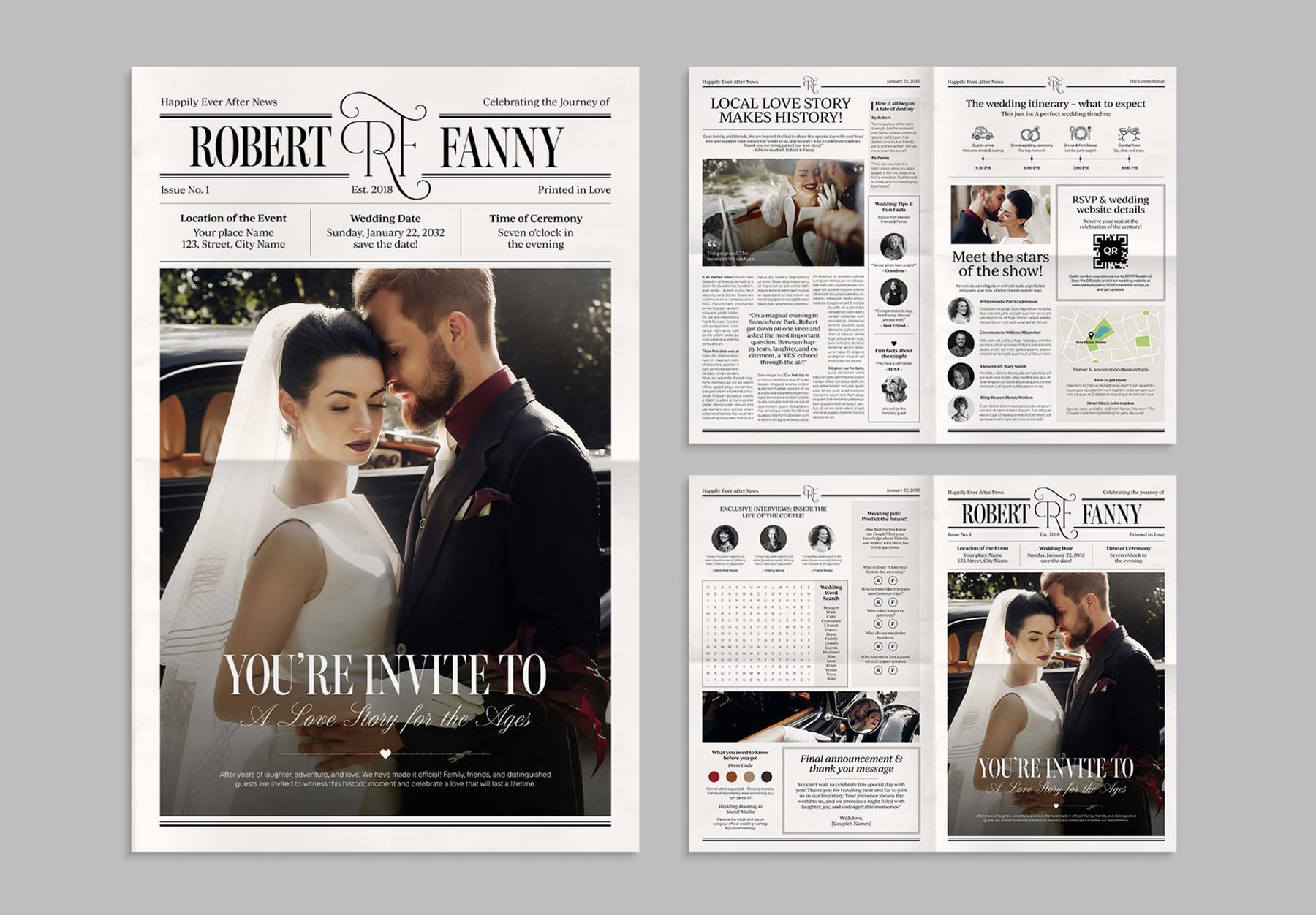 Wedding Newspaper — newspaper template preview